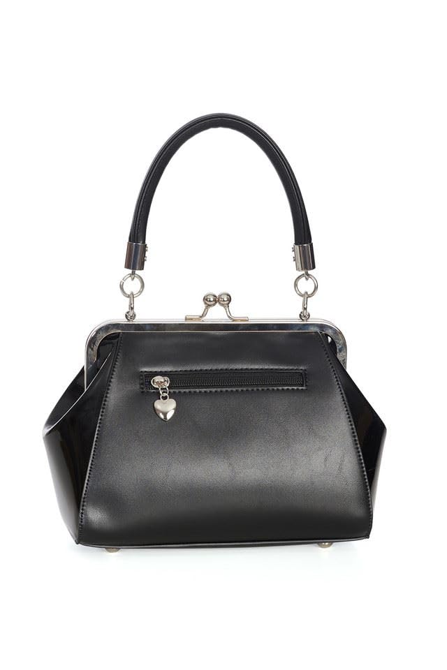 Banned Miss Foxy Bolso de mano de piel sintética estilo gótico retro bolso alternativo de ala de murciélago