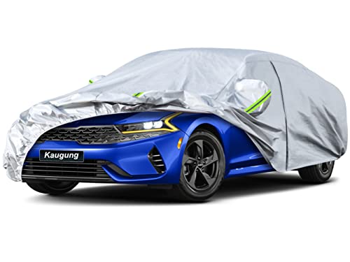 Image of Kaugung 6 Layers Car Cover Custom Fit Kia K5 Sedan from 2021 to 2025, Waterproof All Weather Resistant Outdoor Indoor Sun Rain Dust Snow Protection. (USA Warehouse, Within 3-7 Days)