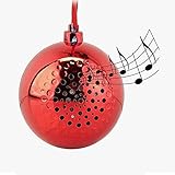 Sogagaa Altavoz Bluetooth de la Bola de Navidad, Altavoz inalámbrico portátil, Regalo de Ornamento de árbol de Navidad de Vacaciones, Regalo Creativo de la Navidad