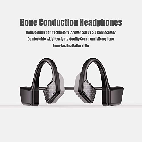 Fone de ouvido de condução óssea BT 5.0 com microfone Fone de ouvido sem fio Fone de ouvido leve e a