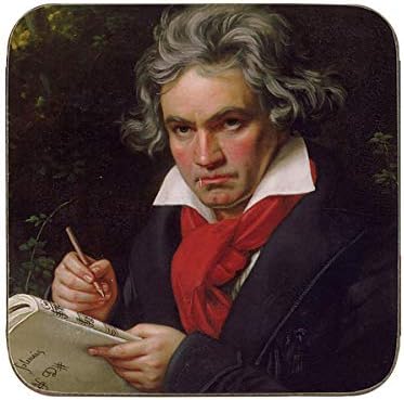 Amazon コースター6枚セット ベートーベン 肖像画 アート イラスト 画家 楽譜 音楽家 輸入雑貨 キッチン用品 コースター オンライン通販