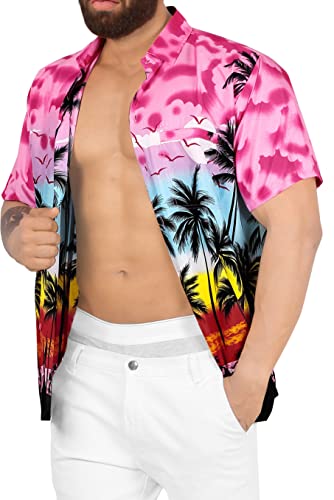 LA LEELA | Funky Camicia Hawaiana da Uomo | XS