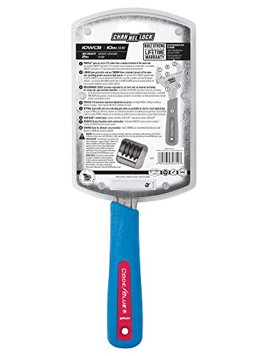 Channellock 10Wcb 10-Inch Code Blue Wideazz Adjustable Wrench | 2-Inch Wide Mouth Jaw Capacity | Precise Jaw Design Grips In Tight Spaces | Measurement Scales For Easy Sizing Diameters #TOP3
