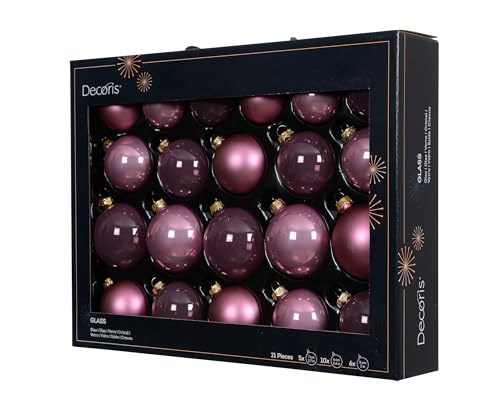 Rosa Glaskugeln Set 21-TLG. 5/6/7 cm glänzend & matt...