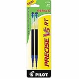 Pilot, Precise V5 RT Liquid Ink Refills, Extra Fine Point 0.5 mm, Blue, Pack Of 2