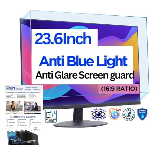 Image of Pxin 23.6 Inch (16:9) Monitor Screen Protector | Anti Glare | Touch Support | Blue Light Filter | 99% UV A /B /C Block | Scratch Resistant Matte Film | Reduce Digital Eye Strain