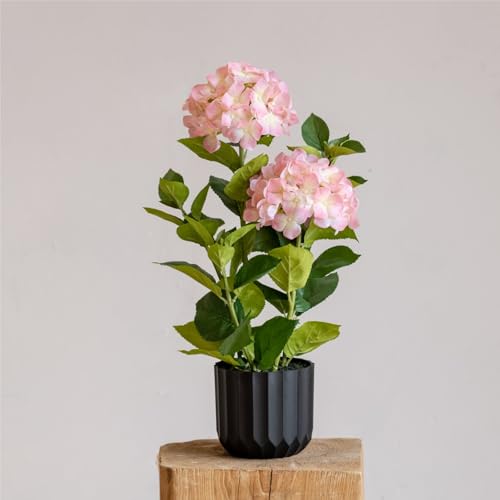 Avoeco Large Faux Hydrangea Tree in Pot – Lifelike Real-Touch Artificial Hydrangea Plant for Indoor & Outdoor Decor, Perfect for Entrances and Centerpieces (Pink)