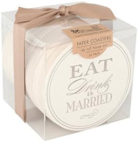 Ruff House Art Eat, Married Letterpress Bulk Paper Drink Coasters : Box Set of 50