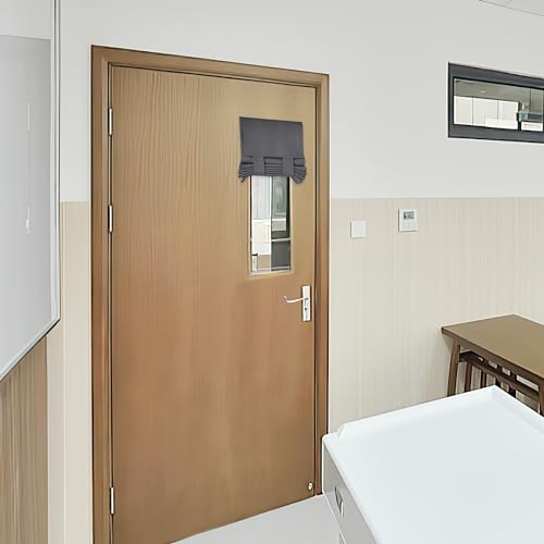 RYB HOME Classroom Door Window Cover, Blackout Shades for Classroom Windows and Doors Cover Lockdown Shades, Room Darkening Design Blocks Views, W 12 x L 30, 1 Panel, Grey