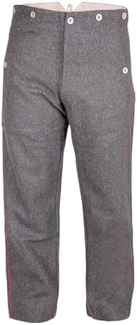 warreplica WWI Imperial German Soldier Uniform Model 1907/10 Field-Grey Wool Piped Trousers - Reproduction