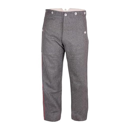 warreplica Pantalon Passepoil en Laine Gris Champ modèle Allemand 1907/10 (Petit 40 Pouces)