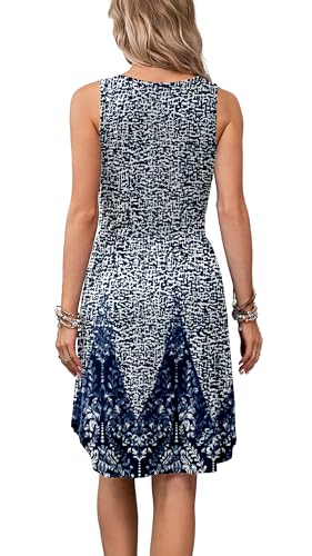 Image of Ladlop Summer Dresses for Women 2025 Sleeveless Casual Beach Sundresses T Shirt Dress with Pockets