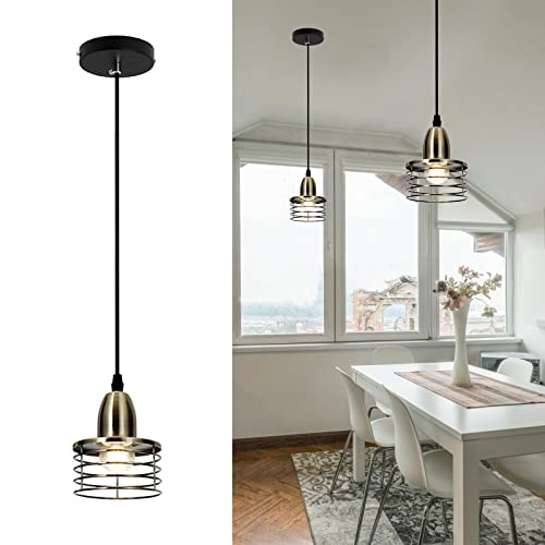 CalmGeek Industriel Suspension Luminaire Rétro Lustre Plafonnier Vintage (Bronze) Cover
