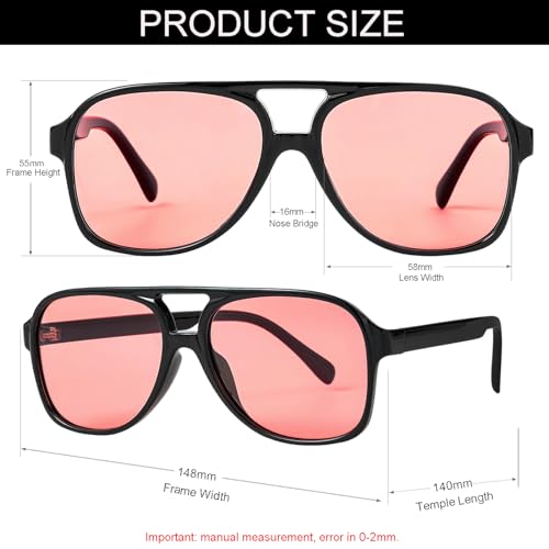 Image of Polarized Classic Vintage Aviator Sunglasses for Men Women Large Frame Retro 70s Sunglasses