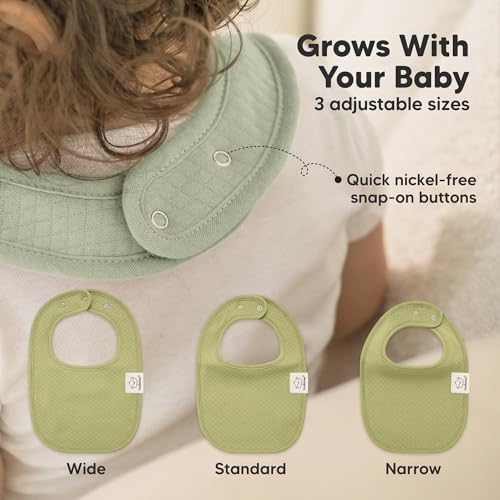 Image of KeaBabies 8-Pack Baby Bibs for Drooling and Teething, Soft (Hunter) | Organic Quilted Cotton Cloth Drool Bibs for Baby Girl, Boy, Toddler, Newborn, Infant, Soft & Super Absorbent