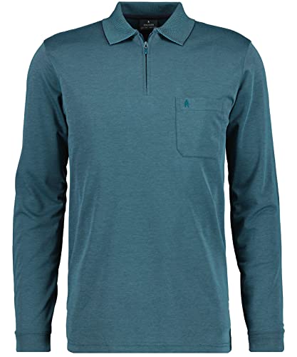 Preisvergleich Produktbild RAGMAN Herren Softknit-Poloshirt Langarm mit Zip M, Dunkelgrün-357