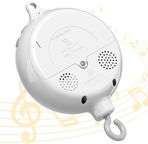 FEISIKE Crib Mobile Motor with 35 Lullabies& 3 Modes Baby Music Box Spinner