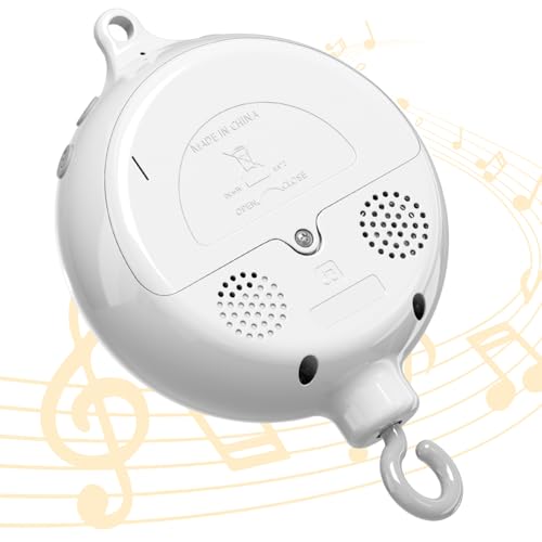 Image of FEISIKE Crib Mobile Motor, Baby Music Box Spinner with 3 Modes（Spin Only, Music Only, Spin & Music 0-100 Volume Control,35 Lullabies,Portable Sound Machine,Auto-Off 30 Minutes, Battery Operated
