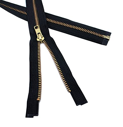 Ykk 25" Medium Weight Jacket Zipper Ykk #5 Brass ~ Separating ~ 580 Black (1 Zipper/Pack) #TOP2