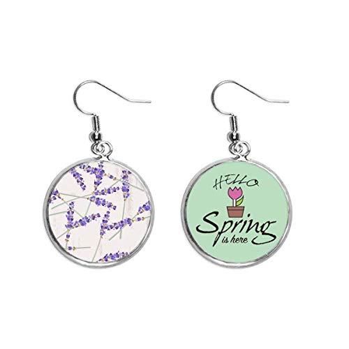 Pendientes de primavera con flores de lavanda decoracion para looks diarios