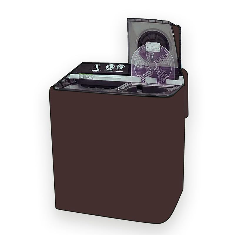 Semi-automatic washing machine cover Ideal for Voltas Beko 7 kg top load, WTT70AGRTS Solid Coffee Print