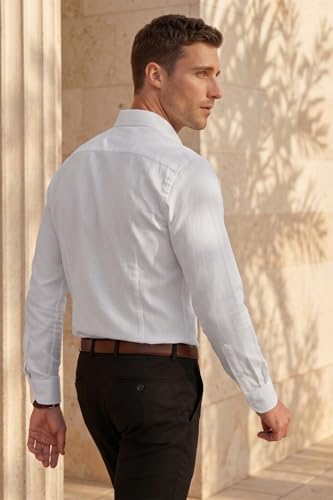 Image of Louis Philippe Men's Slim Fit Easy to Iron Everyday wear Premium Cotton Full Sleeve Textured Formal Shirt