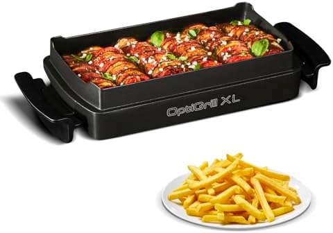 Tefal OptiGrill+ XL Backschale, geeignet für alle OptiGrill+ XL Modelle, 2 Liter Fassungsvermögen, antihaftbeschichtete Aludruckguss-Form, Portionen 4 bis 6, Schwarz, XA7278