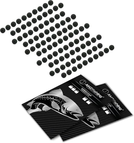 AMZfishing® 100x Perles en Caoutchouc Pêche 7mm Noir | Rubber Beads | Perles Stopper en Caoutchouc | Accessoires de Pêche | Stopper en Caoutchouc | Stopper...