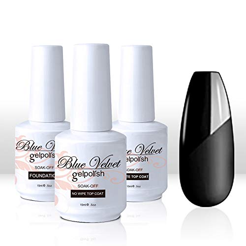 Blue Velvet Matte Top Coat High Gloss No Wipe Top Coat Base Coat Set 15ml Soak Off UV LED Foundation Gel Nail Polish Kit