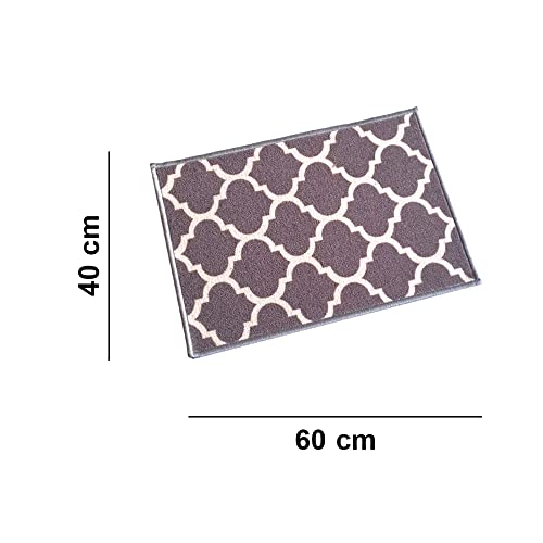 Image of Matz&More Anti Slip Multipurpose Floor Mat, 40x60cm, for Door, Entrance, Bathroom, Bedroom, Kitchen, Office, Trellis Dark Brown