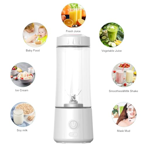 Image of Mulli Portable Blender,USB Rechargeable Personal Mixer for Smoothie and Shakes, Mini Blender with Six Blades for Baby Food,Travel,Gym