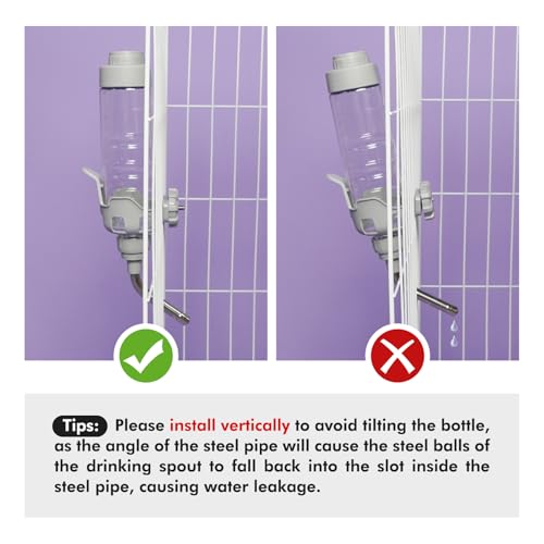 Image of Vannon Rabbit Water Bottle for Cage, Top Fill 34oz Bunny Water Bottle No Drip Automatic Water Dispenser for Dog, Rabbit, Guinea Pig & Small Animals Hanging Cage Water Bottle (Pack of 3)