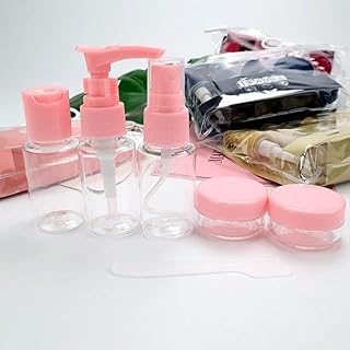 طقم عبوات الكريمات والشامبوهات للسفر والرحلات متعدد الالوان ( مكون من 7 قطع فقط ) احصل عليها من إيجل شوب - 🅰️igle shop+-+-+