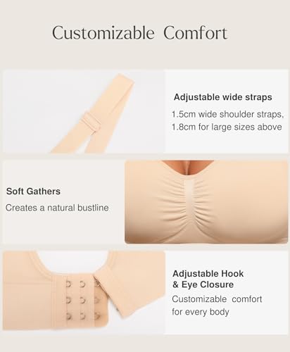 Popilush Bralettes for Women with Support Full Coverage Comfort Wireless Bras Push Up Seamless Bra with Removable Pads4