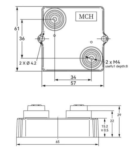 Résistance de puissance 600W anti impulsion pour précharge sans induction - 3