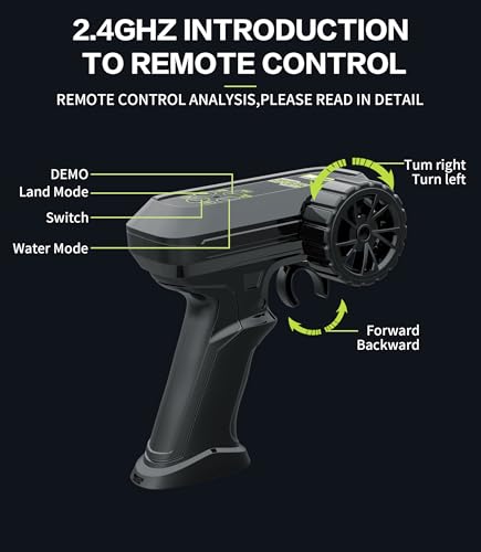 Coche Teledirigido Niños 1:14 Anfibio, 4WD Todo Terreno Agua y Tierra, RC Stunt Car Impermeable 2.4GHz, 360° Rotación 15km/h, 2 Baterías 1200mAh 90Min, Juguete Niño Niña 6+ Regalo Navidad Cumpleaños - imagen 8