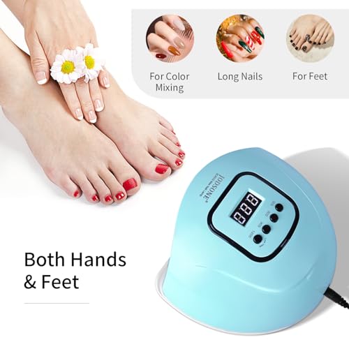 Image of JODSONE U V LED Nail Lamp Blue Gel Polish Nail Dryer with Smart Auto Sensor 4 Timing Modes Fast Curing for Home DIY
