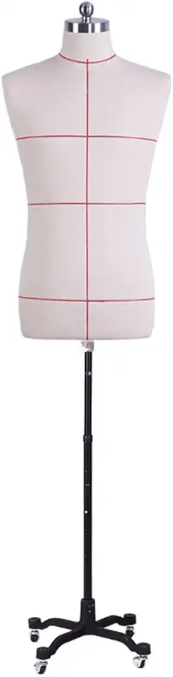 Formas masculinas para costura, manequim plus size totalmente fixável para costurar roupas masculinas, costureiras manequim manequim manequim corpo sobre rodas interessante (branco pequeno)