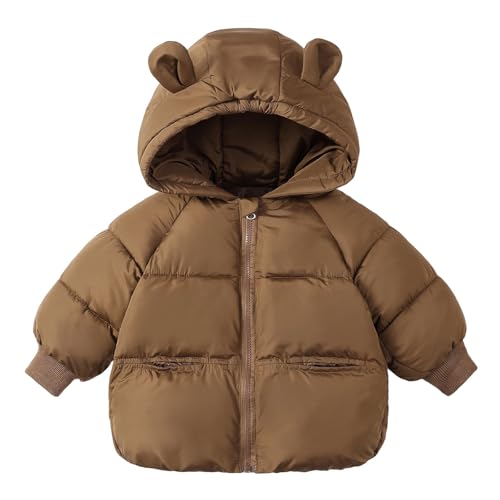 Toddler Winter Outwear Zip up Hooded Quilted Puffer Jackets Baby Boys Girls Lightweight Windproof Warm Down Coats