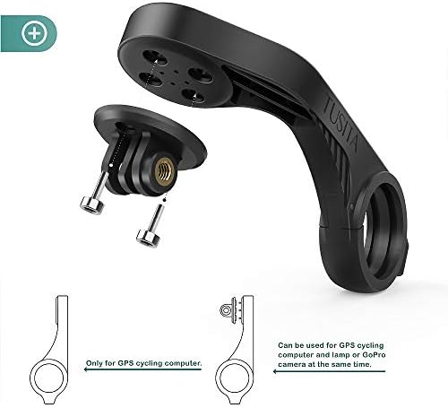 TUSITA Out Front Mount Compatible with Garmin Bike GPS Computer,XOSS G/G+,iGPSPORT GPS - Cycling Handlebar 25.4mm 31.8mm Light Holder Camera Bracket - Bicycle Combo Extended Mount Road MTB Accessories