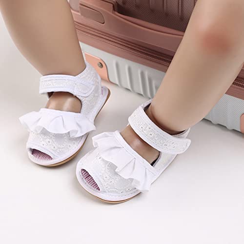 Baby Infant Shoes Boy Girl Sandals First Walking Shoes Soft Sole Flat Shoes Premium Summer Walking (White, 4 Infant)4