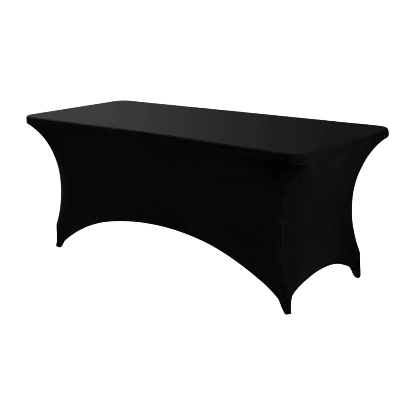 UJEAVETTE Table Cloth for Folding Table Spandex Tablecloth for Vendor Wedding Birthday Black-image-42