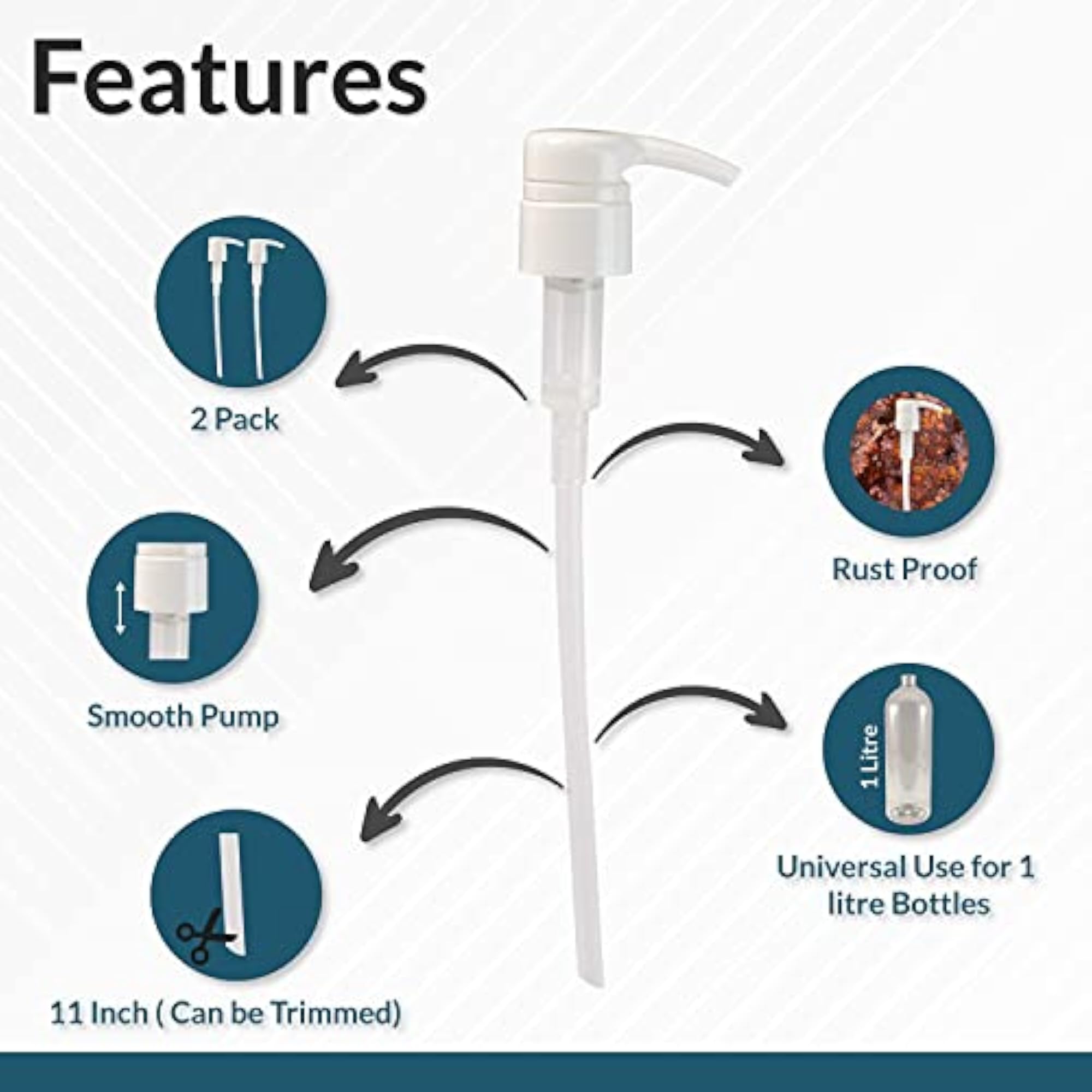 4-Pack No Rust Air Pump for Shampoo/Conditioner, 1 Liter