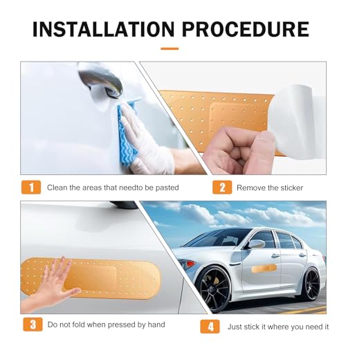 Image of Funny Car Bandaid Sticker, 24.02 inch x 6.29 inch Giant Waterproof Vinyl Bandaid Decals for Scratches /Dents, Universal Scratch Cover Bumper Stickers (Large Size, Yellow)