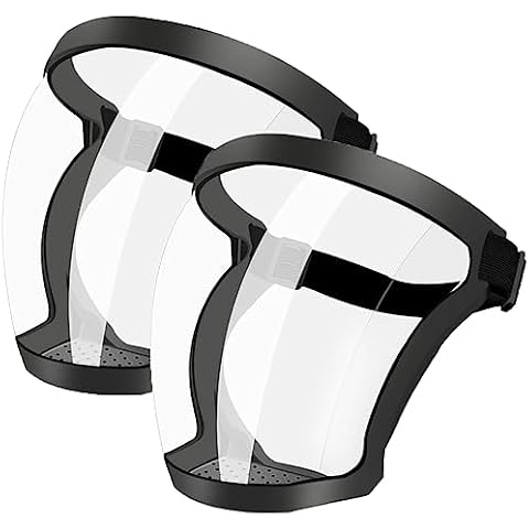 JEYUME Full Face Super Protective Shields, 2pcs Unisex Cycling Face Shield with Clear Spray Splash Proof Full Face Protective Protect Eyes, Nose, Mouth, Anti-splash and Anti-sand Headgear Cover