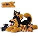 MorisMos 50cm lang riesen Schäferhund Kuscheltier mit 4 welpen im Bauch, groß Deutscher schäferhund Plüschtier Stofftier XXL, weich Plüschhund dogteddy Geschenk Kinder Baby