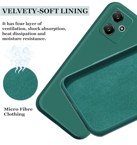 Image of A rtistque Liquid Silicone Back Cover Case for Mi Redmi 13C 5G / Poco M6 5G Shockproof TPU Soft Flexible with Camera Protection - Green