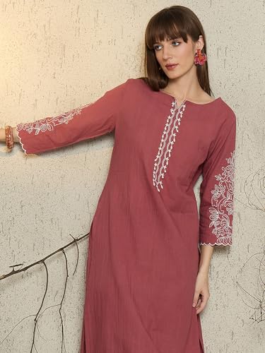Image of INDO ERA Women's Embroidered Anarkali Kurta Pant Set with Dupatta | Cord Set For Women Cotton