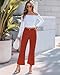 luvamia Wide Leg Jeans for Women Trendy High Waisted Flare Jeans Cropped Denim Pants Stretchy Baggy with Patch Pockets Orange Rust Size X-Large Fits Size 16-18