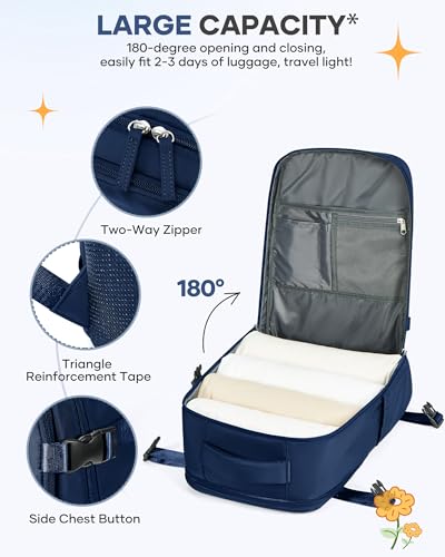 Image of coofay Travel Backpack Carry on Flight Approved Carry on Backpack for Airplanes Personal Item Travel Bag 18x14x8 Inches Traveling Backpacks Airback Backpacks for Traveling Mochila de Viaje